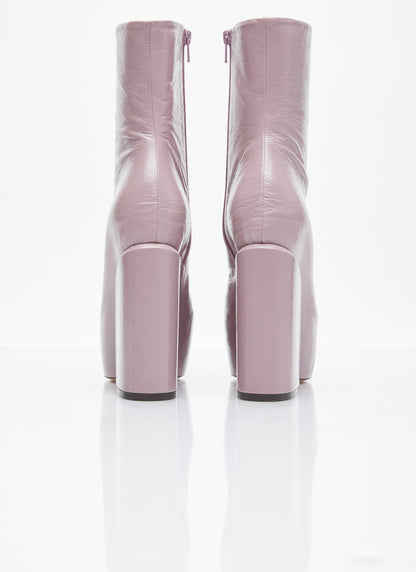 Dries Van Noten Women Platform Heel Leather Boots by Luosophy