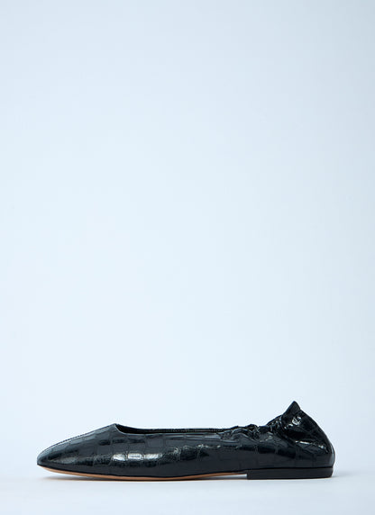 Dries Van Noten Women Croc-Embossed Ballerina Flats by Luosophy