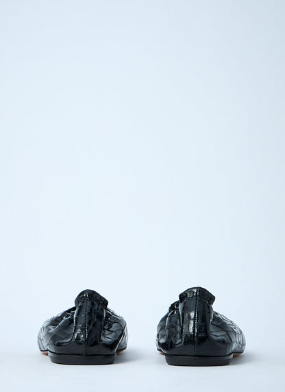 Dries Van Noten Women Croc-Embossed Ballerina Flats by Luosophy