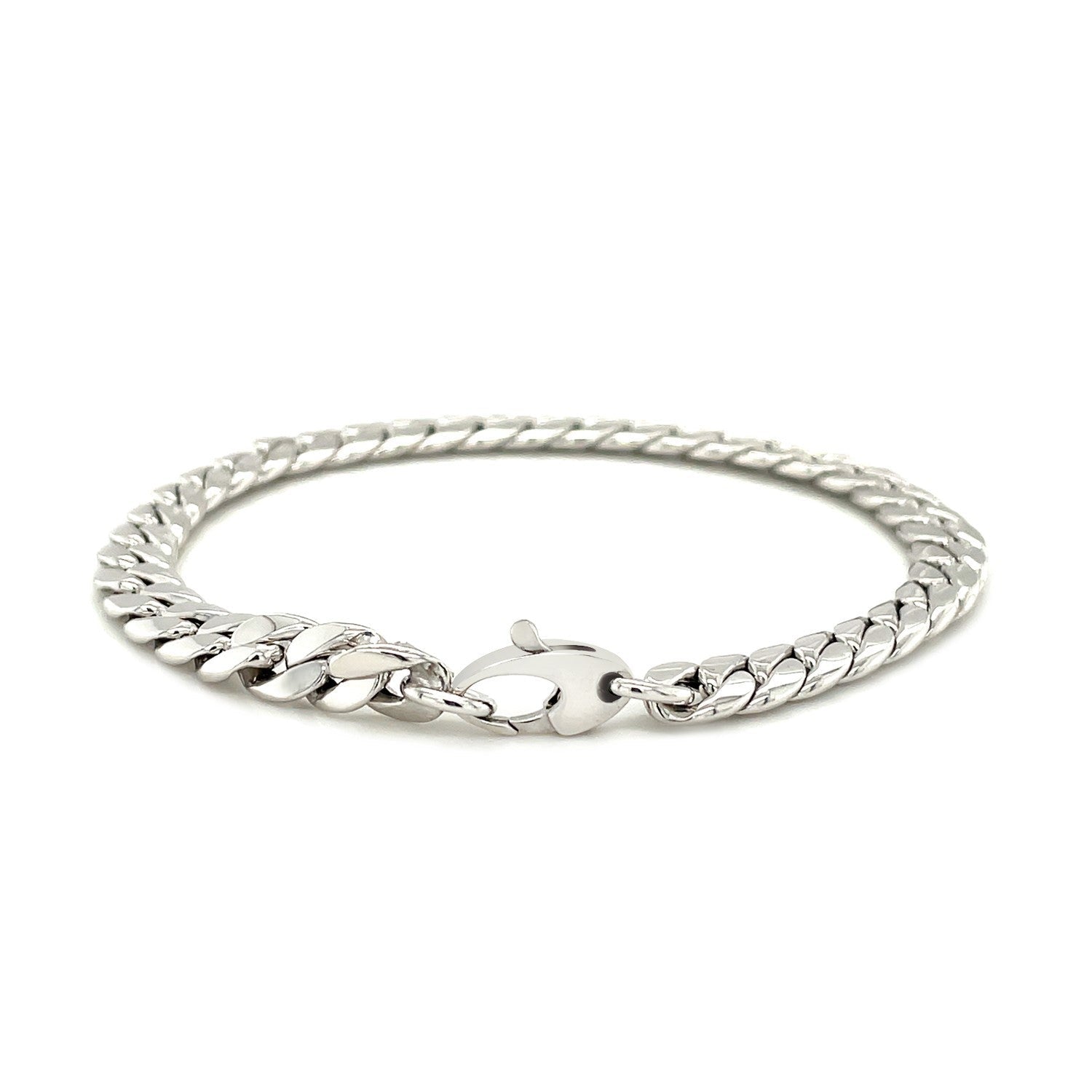 14K White Gold Cuban Link Bracelet  DestGlow