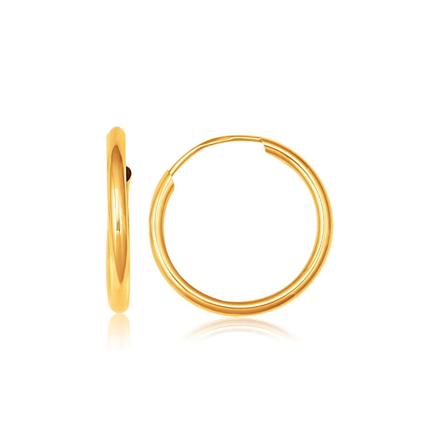 10k Yellow Gold Polished Endless Hoop Earrings (16mm Diameter) by Bids.com