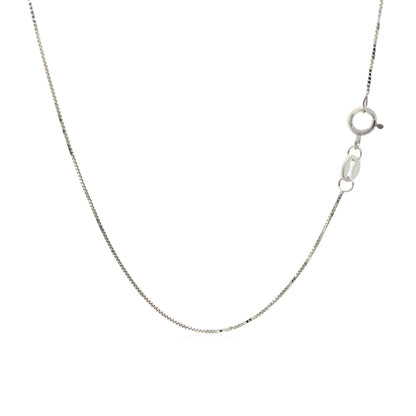 14k White Gold Adjustable Box Chain 0.6mm by Bids.com
