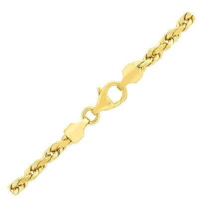 3.5mm 14k Yellow Gold Solid Diamond Cut Rope Chain by Bids.com