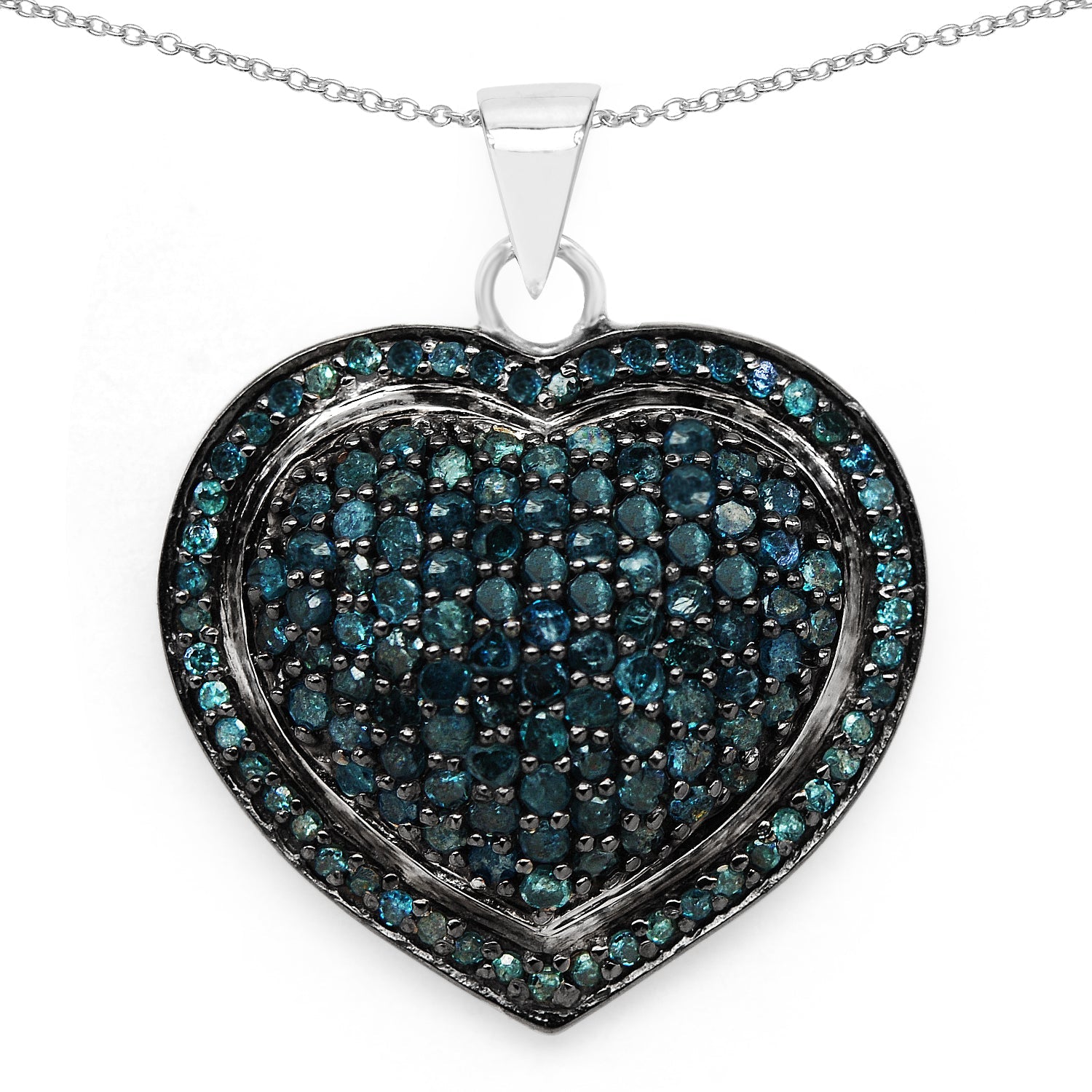1.25 Carat Genuine Blue Diamond .925 Sterling Silver Pendant by Bids.com