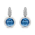 18K White Gold Bezel Set 11mm Blue Topaz and 1/2 Cttw Invisible Set Diamond Bale Dangle Earrings (F-G Color, VS1-VS2 Clarity) by Bids.com
