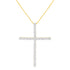 .925 Sterling Silver 3.0 Cttw Round Shape Diamond 1-1/2" Cross Pendant with Box Chain Necklace (I-J Color, I2-I3 Clarity) - 18" by Bids.com