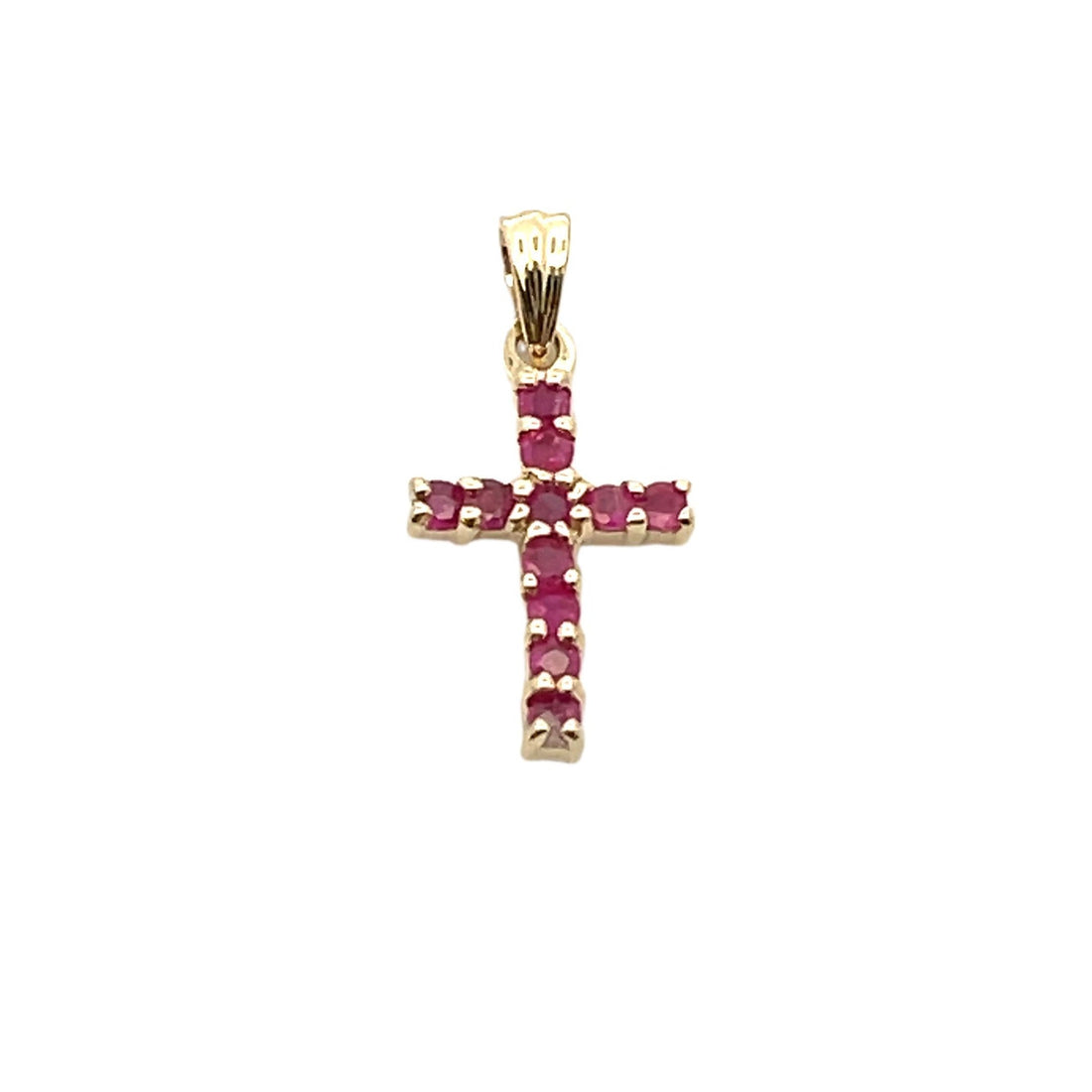 .21ct Ruby Cross Religious Pendant 10KT Yellow Gold by Bids.com