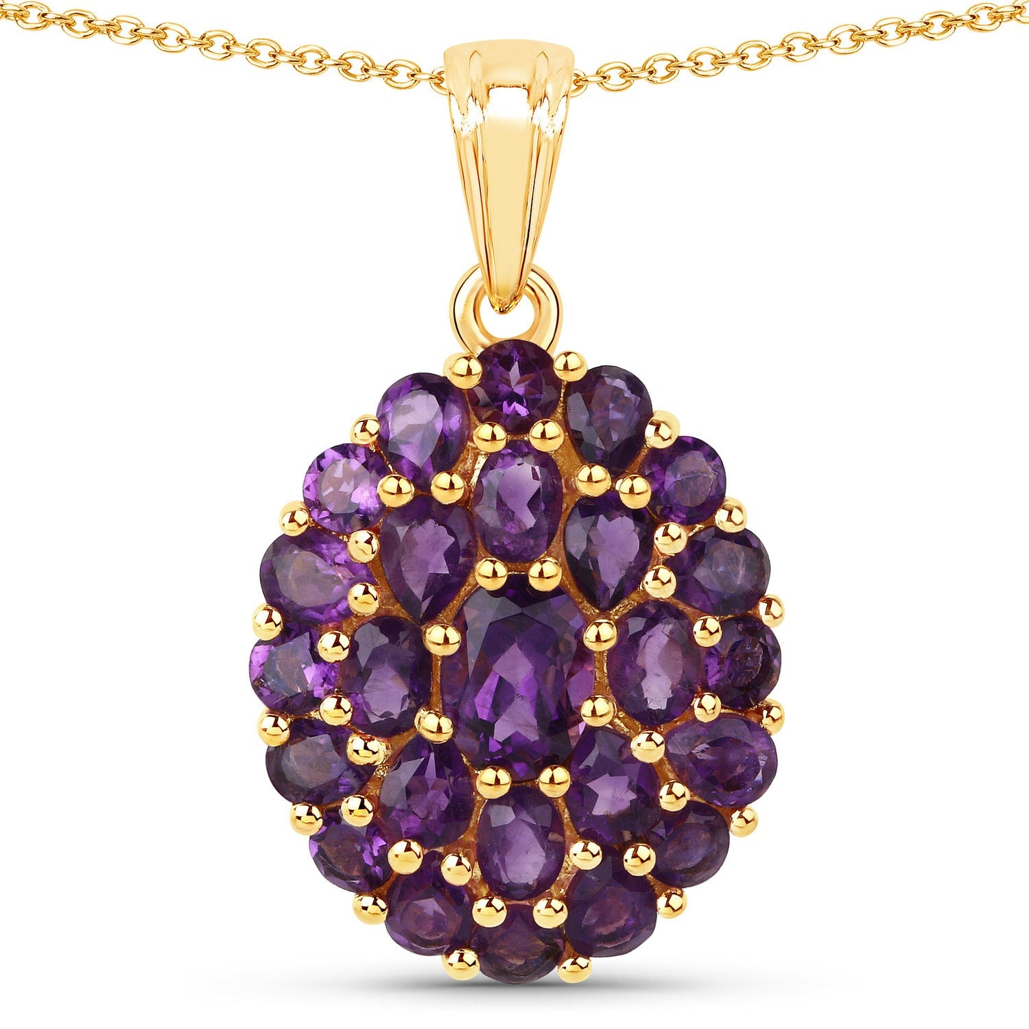 4.04 Carat Genuine Amethyst .925 Sterling Silver Pendant by Bids.com