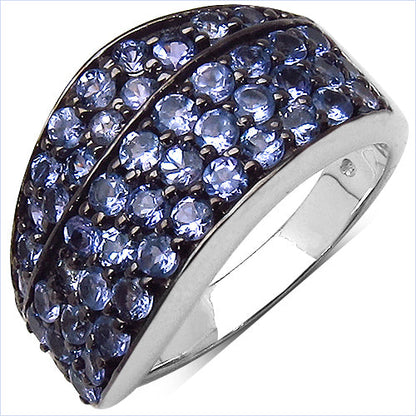 1.68 Carat Genuine Tanzanite .925 Sterling Silver Ring by Bids.com