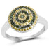 0.39 Carat Genuine Green Diamond and Yellow Diamond .925 Sterling Silver Ring by Bids.com