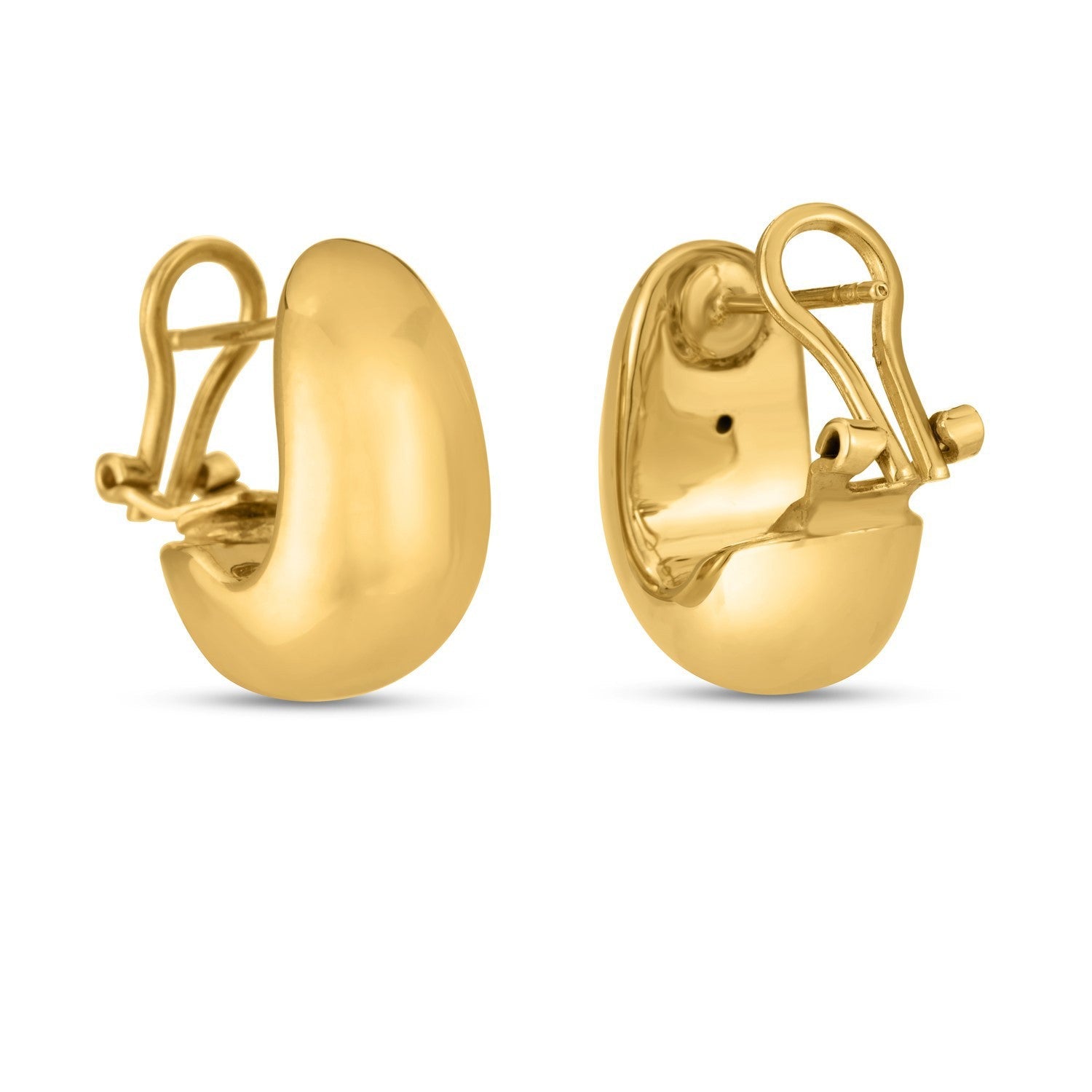 14k Yellow Gold Fancy Omega Hoops by Bids.com