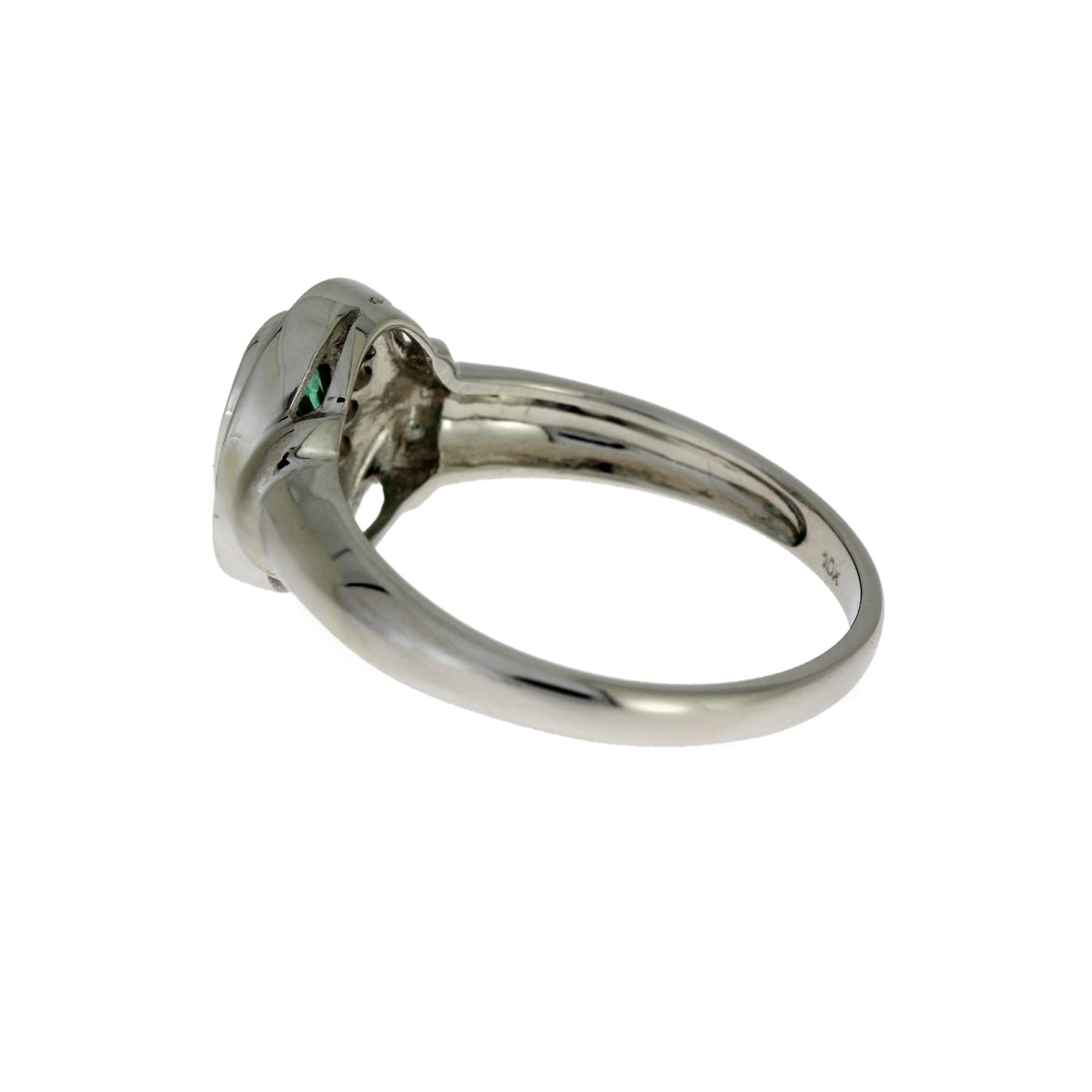 Natural .60ct Emerald Diamond Ring 10KT White Gold by Bids.com