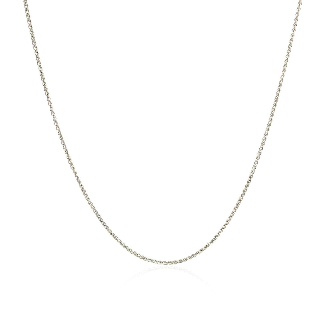 14k White Gold Diamond Cut Round Wheat Chain 0.6mm by Bids.com