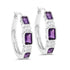 2.18 Carat Genuine Amethyst and White Topaz .925 Sterling Silver Earrings  DestGlow