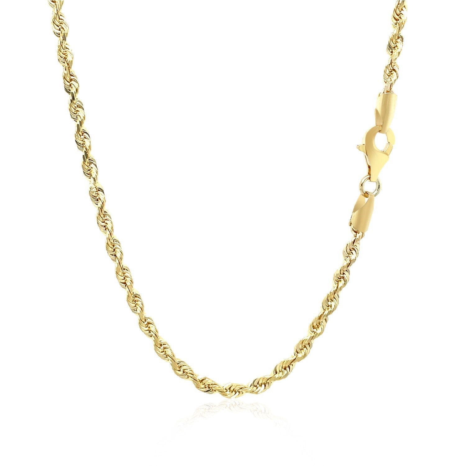 2.75mm 10k Yellow Gold Solid Diamond Cut Rope Chain by Bids.com