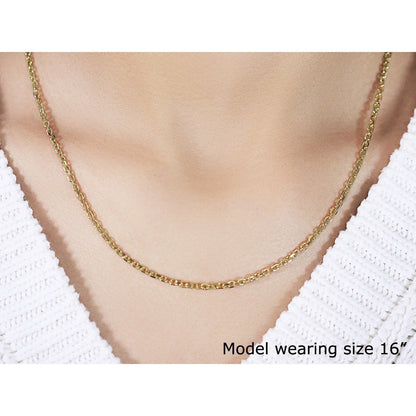 18k Yellow Gold Diamond Cut Cable Link Chain (2.60 mm)  DestGlow