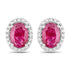 1.96 Carat Genuine Ruby and White Diamond 14K White Gold Earrings by Bids.com