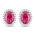 1.96 Carat Genuine Ruby and White Diamond 14K Yellow Gold Earrings by Bids.com