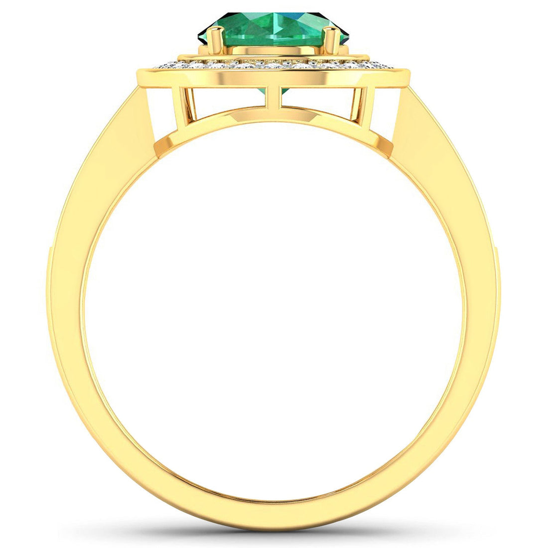 1.87 Carat Genuine Zambian Emerald and White Diamond 14K Yellow Gold Ring by Bids.com