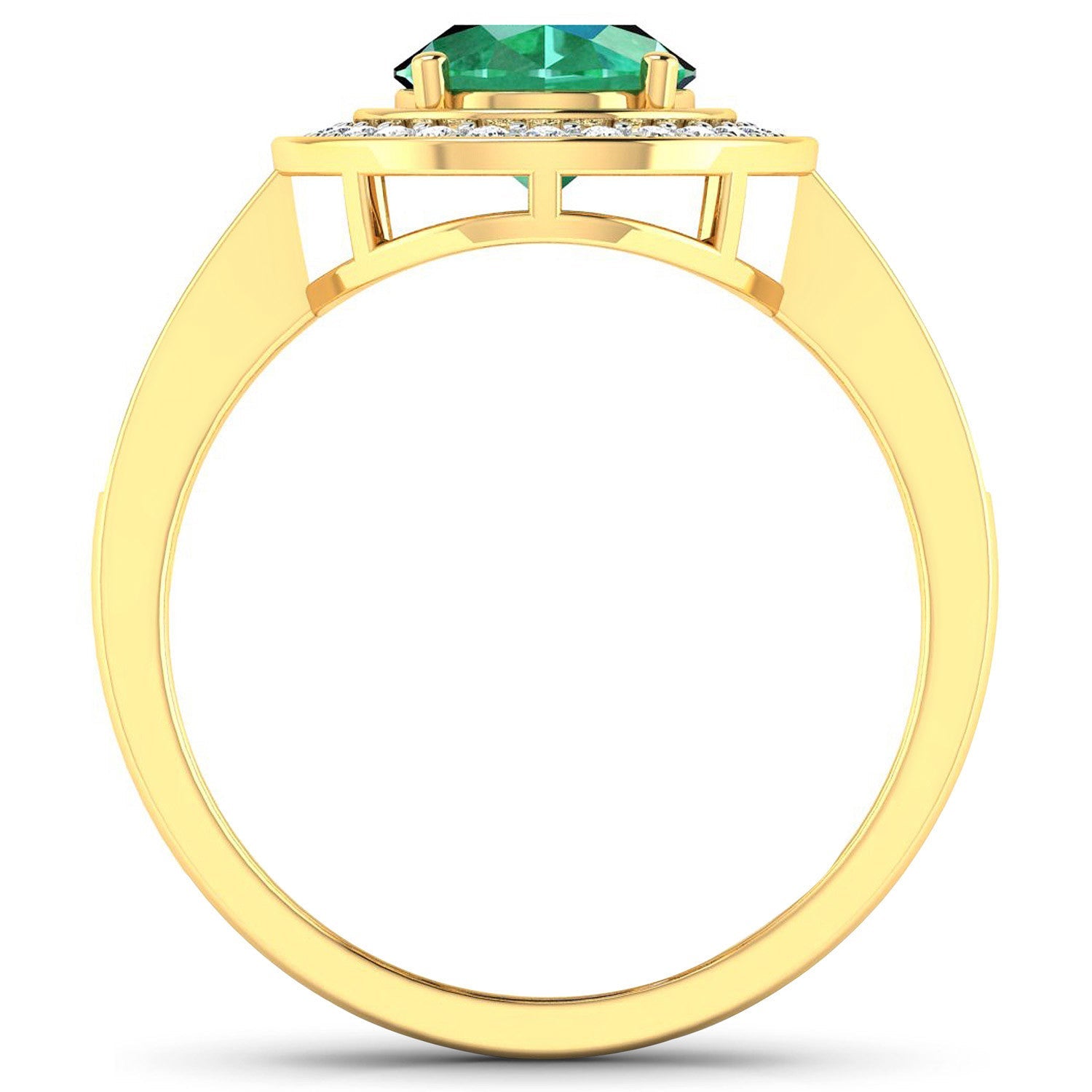 1.87 Carat Genuine Zambian Emerald and White Diamond 14K Yellow Gold Ring by Bids.com