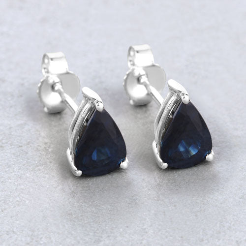 1.60 Carat Genuine Blue Sapphire 10K White Gold Earrings by Bids.com