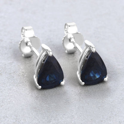 1.60 Carat Genuine Blue Sapphire 10K White Gold Earrings by Bids.com