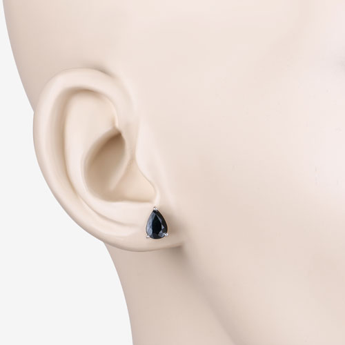 1.60 Carat Genuine Blue Sapphire 10K White Gold Earrings by Bids.com