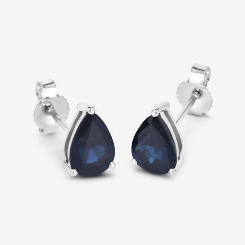 1.60 Carat Genuine Blue Sapphire 10K White Gold Earrings by Bids.com