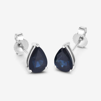 1.60 Carat Genuine Blue Sapphire 10K White Gold Earrings by Bids.com
