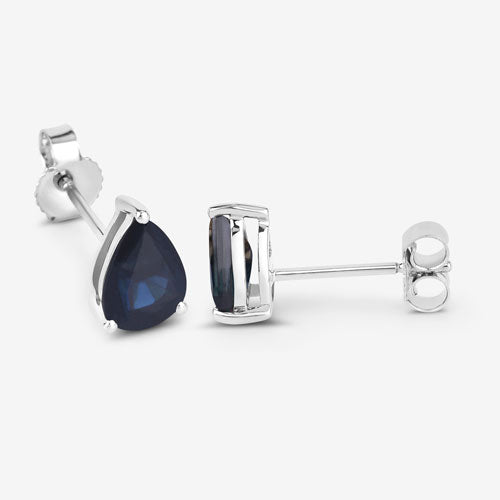 1.60 Carat Genuine Blue Sapphire 10K White Gold Earrings by Bids.com