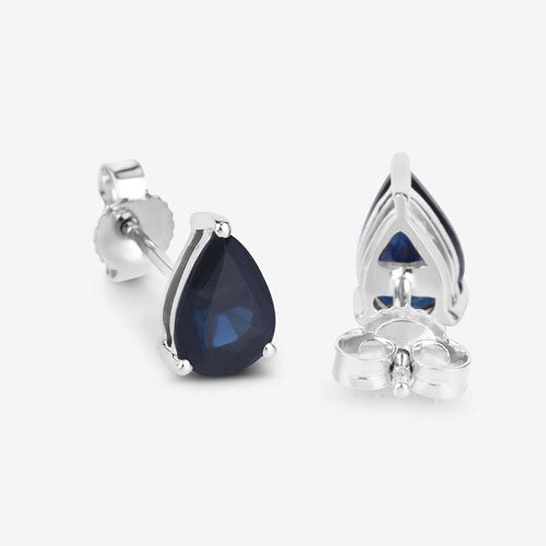 1.60 Carat Genuine Blue Sapphire 10K White Gold Earrings by Bids.com