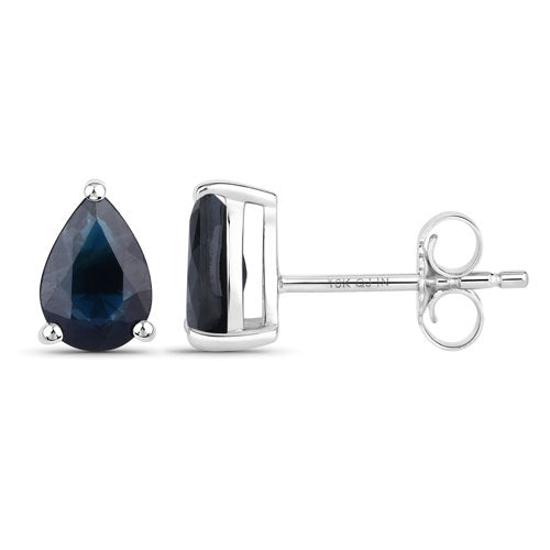 1.60 Carat Genuine Blue Sapphire 10K White Gold Earrings by Bids.com