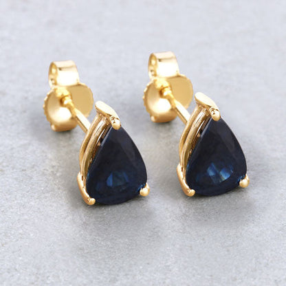 1.60 Carat Genuine Blue Sapphire 10K Yellow Gold Earrings by Bids.com