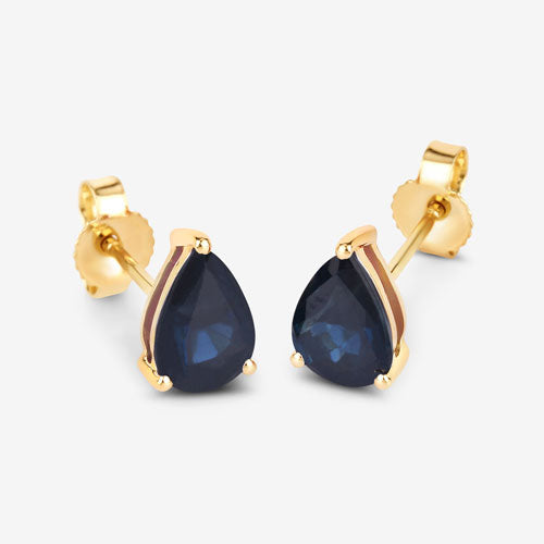 1.60 Carat Genuine Blue Sapphire 10K Yellow Gold Earrings by Bids.com