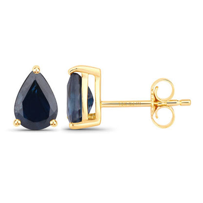 1.60 Carat Genuine Blue Sapphire 10K Yellow Gold Earrings by Bids.com