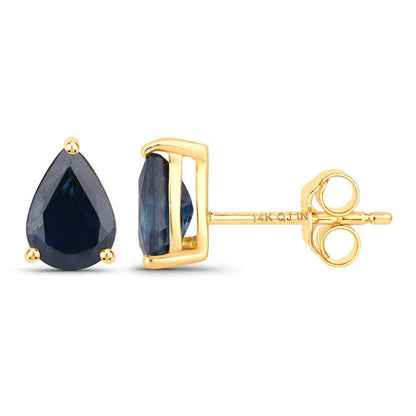 1.60 Carat Genuine Blue Sapphire 14K Yellow Gold Earrings by Bids.com
