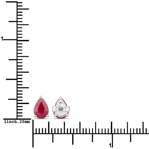 1.60 Carat Genuine Ruby 10K White Gold Earrings  DestGlow