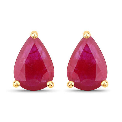 1.60 Carat Genuine Ruby 10K Yellow Gold Earrings by Bids.com
