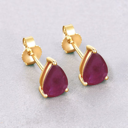 1.60 Carat Genuine Ruby 10K Yellow Gold Earrings by Bids.com