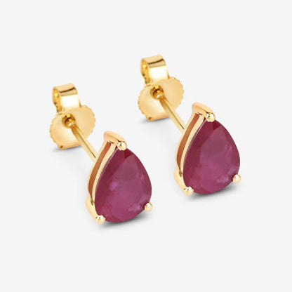 1.60 Carat Genuine Ruby 10K Yellow Gold Earrings by Bids.com