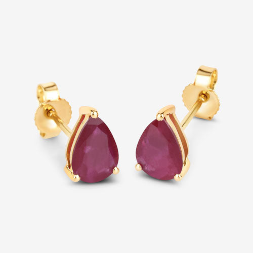1.60 Carat Genuine Ruby 10K Yellow Gold Earrings by Bids.com