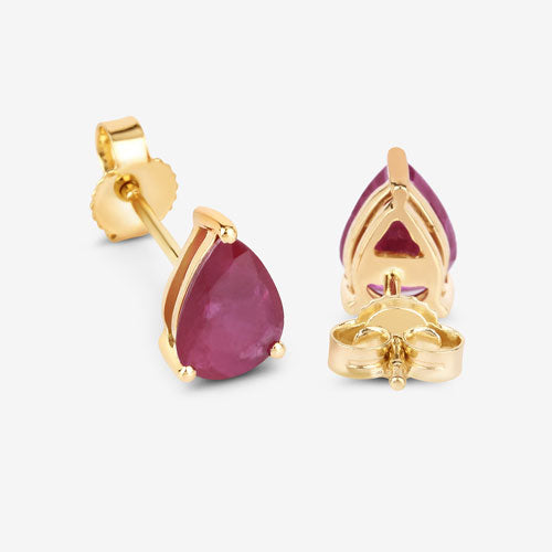 1.60 Carat Genuine Ruby 10K Yellow Gold Earrings by Bids.com