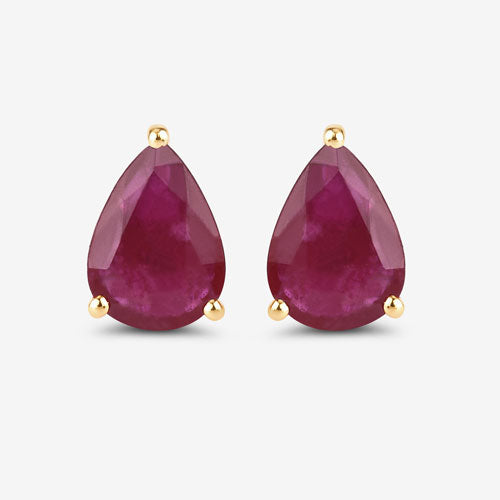 1.60 Carat Genuine Ruby 10K Yellow Gold Earrings by Bids.com