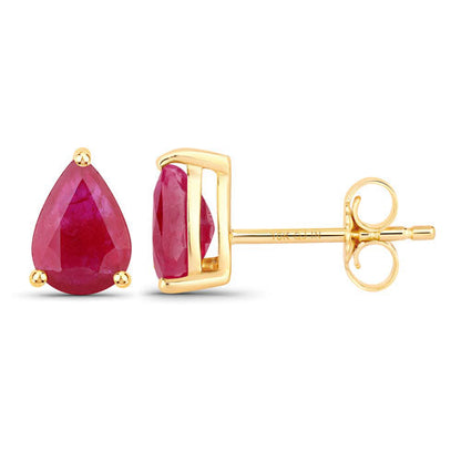 1.60 Carat Genuine Ruby 10K Yellow Gold Earrings by Bids.com
