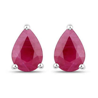 1.60 Carat Genuine Ruby 14K White Gold Earrings by Bids.com