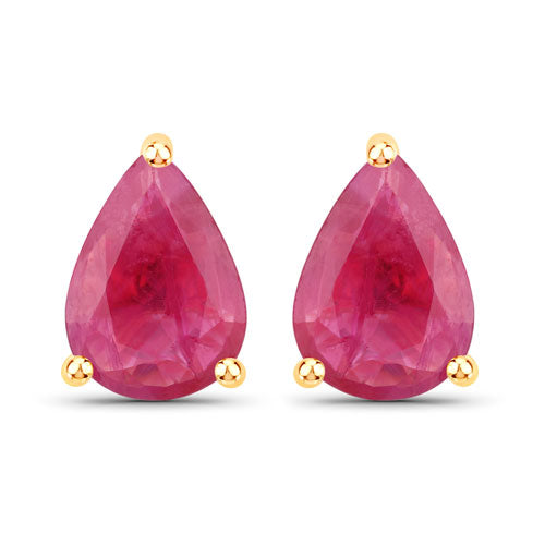1.60 Carat Genuine Ruby 14K Yellow Gold Earrings by Bids.com