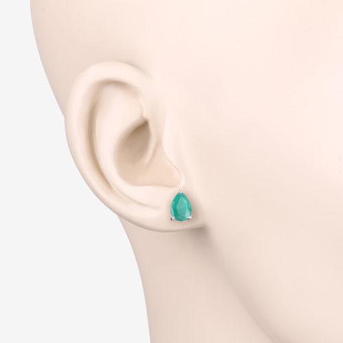1.30 Carat Genuine Zambian Emerald 10K White Gold Earrings by Bids.com