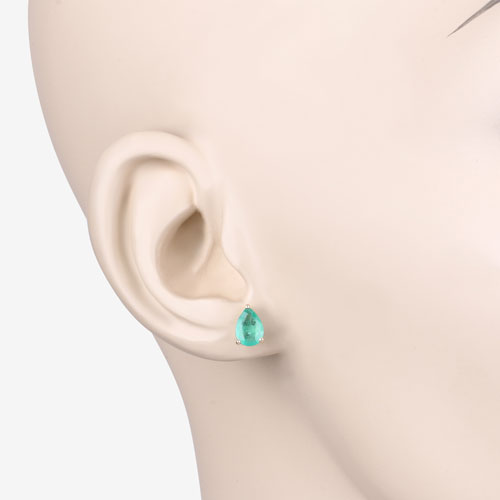 1.30 Carat Genuine Zambian Emerald 10K Yellow Gold Earrings by Bids.com