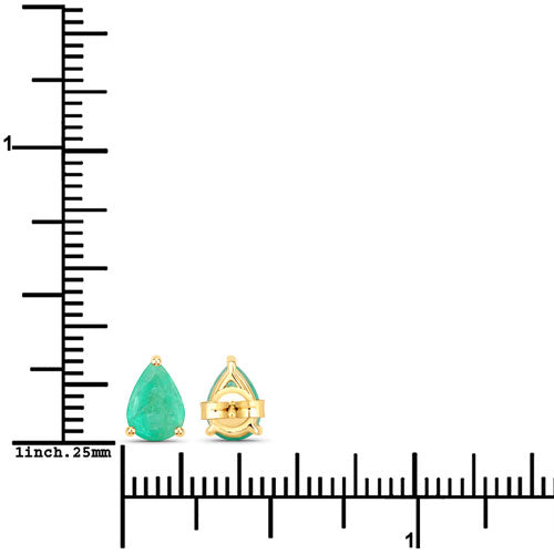 1.30 Carat Genuine Zambian Emerald 10K Yellow Gold Earrings by Bids.com