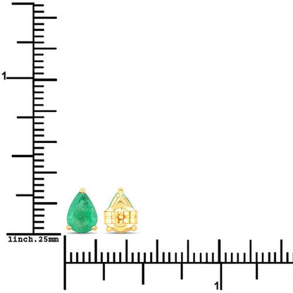 1.30 Carat Genuine Zambian Emerald 14K Yellow Gold Earrings by Bids.com